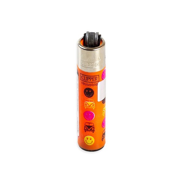 Isqueiro Micro Clipper Pop Pattern - Laranja