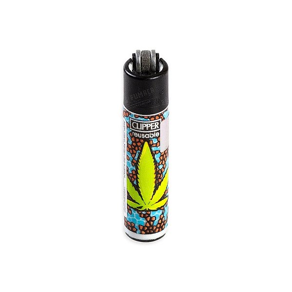 Isqueiro Micro Clipper Broken Leaves 2 - Verde II
