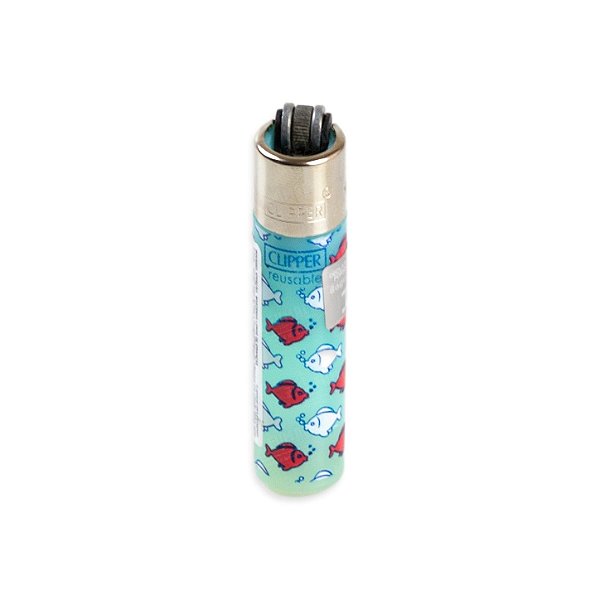 Isqueiro Micro Clipper Marine Pattern - Azul Claro