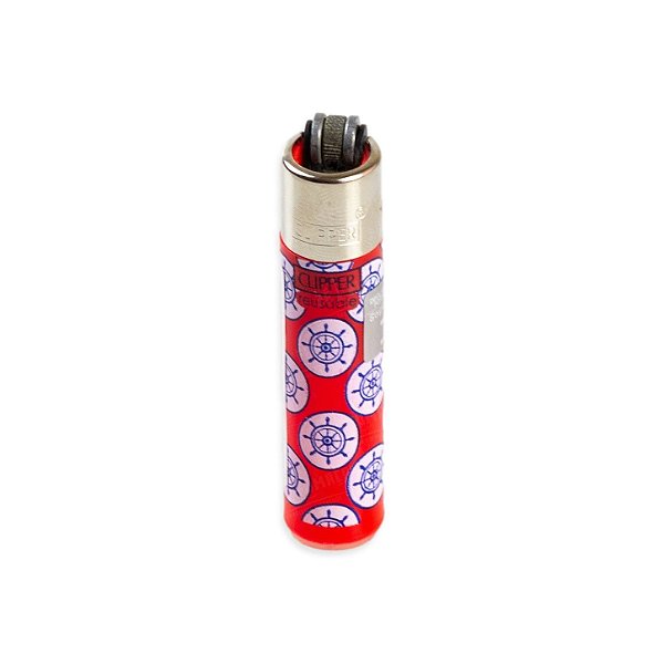 Isqueiro Micro Clipper Marine Pattern - Vermelho