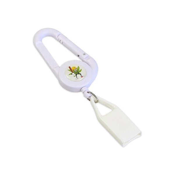 Porta Isqueiro com Chaveiro e Cordão Médio Branco - Leaves