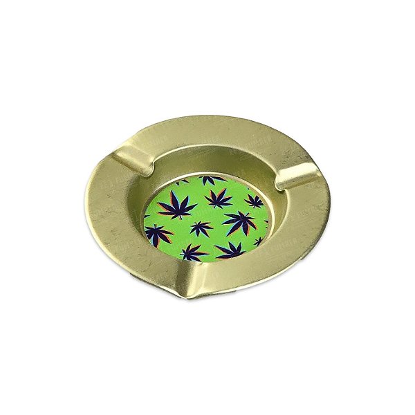 Cinzeiro de Metal Pequeno Dourado - Leaves