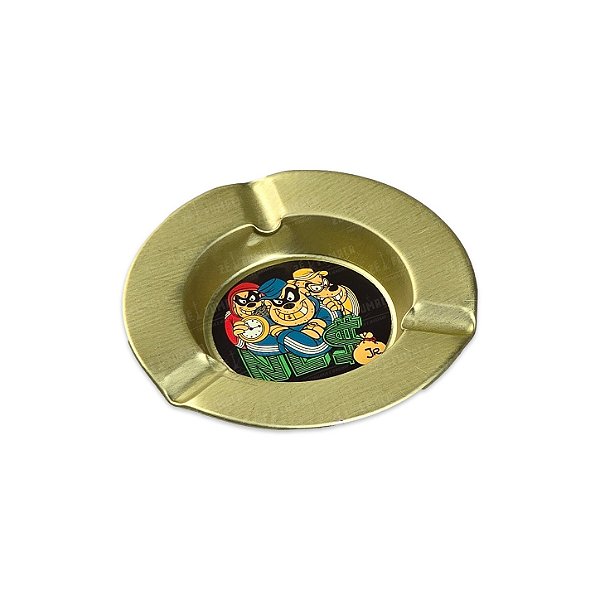 Cinzeiro de Metal Pequeno Dourado - Irmãos Metralha