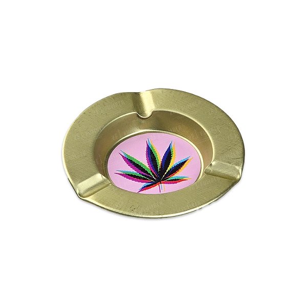 Cinzeiro de Metal Pequeno Dourado - Hemp Psicodélico