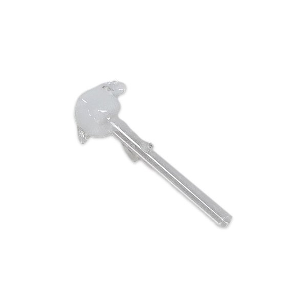 Piteira de Vidro 6 mm Longa - Cubo de Gelo Branco