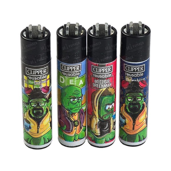 Isqueiro Grande Clipper Coleção Breaking Bad Kit c/ 4