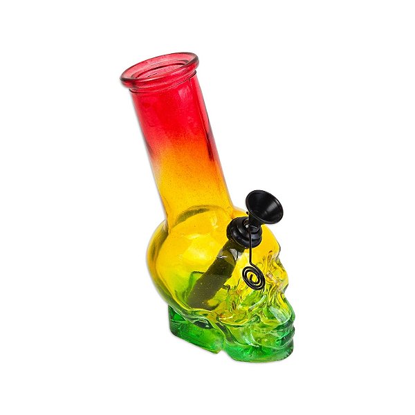 Bong de Vidro Caveira 15cm - Reggae