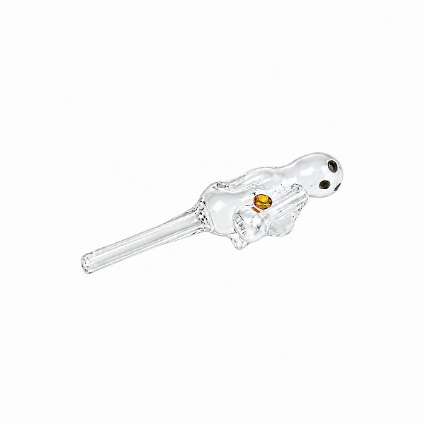 Piteira de Vidro Fantasma Branca 7mm