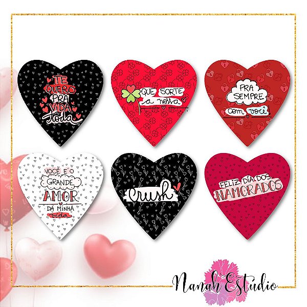 Combo 96 Adesivos Sortidos Namorados Corações