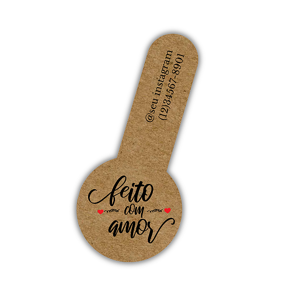 Nº 23 - Pague 40 Leve 60 Lacres Adesivos - Feito Com Amor (kraft)