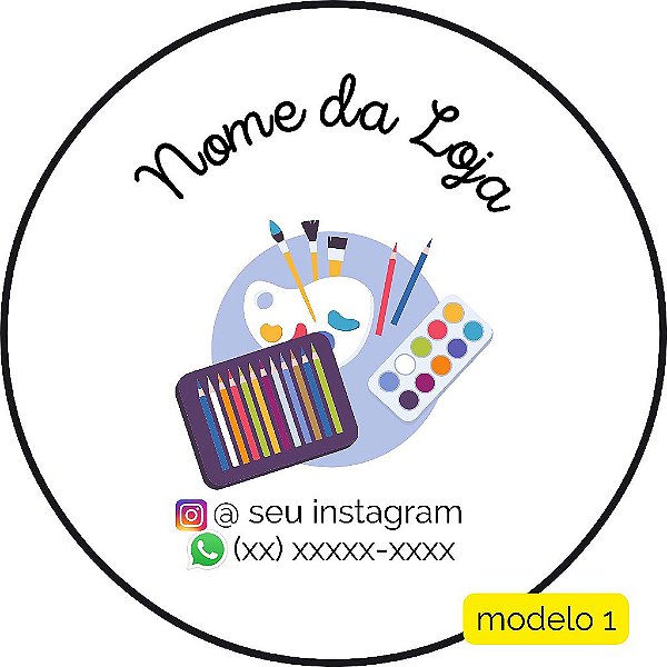 120 Adesivos Logotipo com Arte (4 cm)