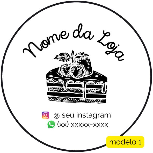 120 Adesivos Logotipo com Bolo (4 cm)