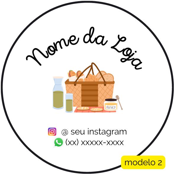 120 Adesivos Logotipo com Cesta (4 cm)