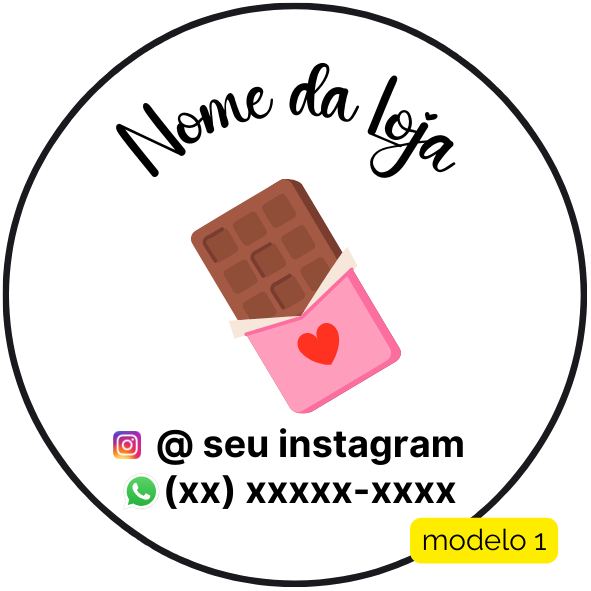 120 Adesivos Logotipo com Chocolate (4 cm)