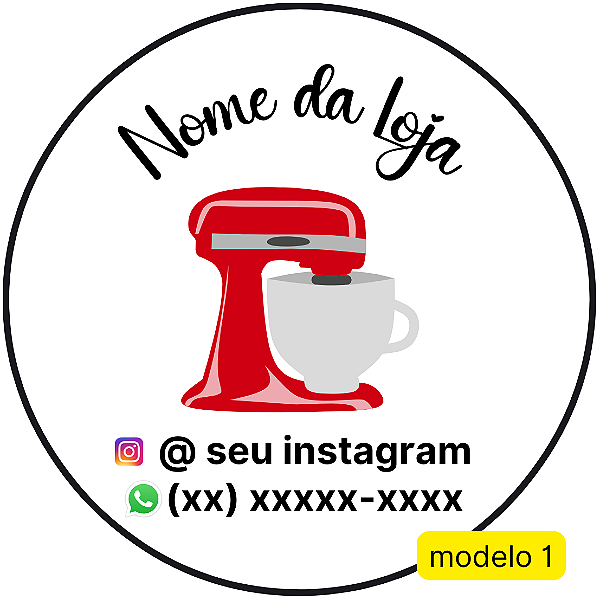 120 Adesivos Logotipo com Confeitaria (4 cm)