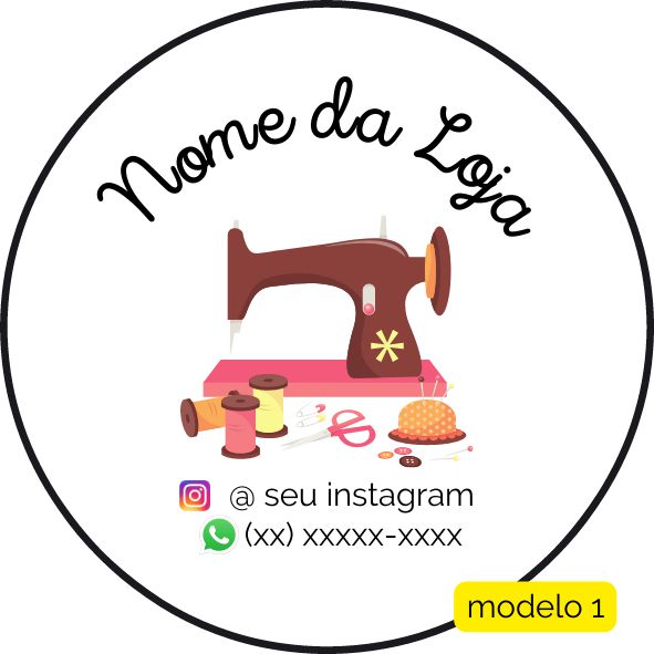 120 Adesivos Logotipo com Costura (4 cm)