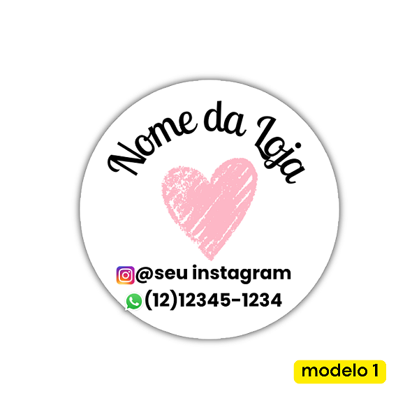 120 Adesivos Logotipo com Coração (4 cm)