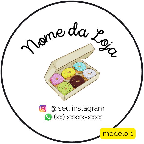 120 Adesivos Logotipo com Donuts (4 cm)