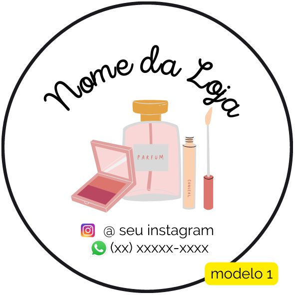 120 Adesivos Logotipo Com Maquiagem (4 cm)