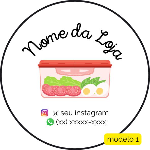 120 Adesivos Logotipo com Marmita (4 cm)
