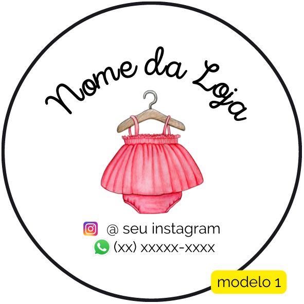 120 Adesivos Logotipo com Roupa Baby (4 cm)