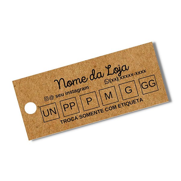 100 und Mini Tag Roupa Kraft
