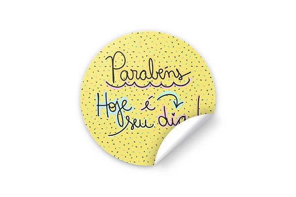 48 Adesivos - Parabéns Hoje é Seu Dia!