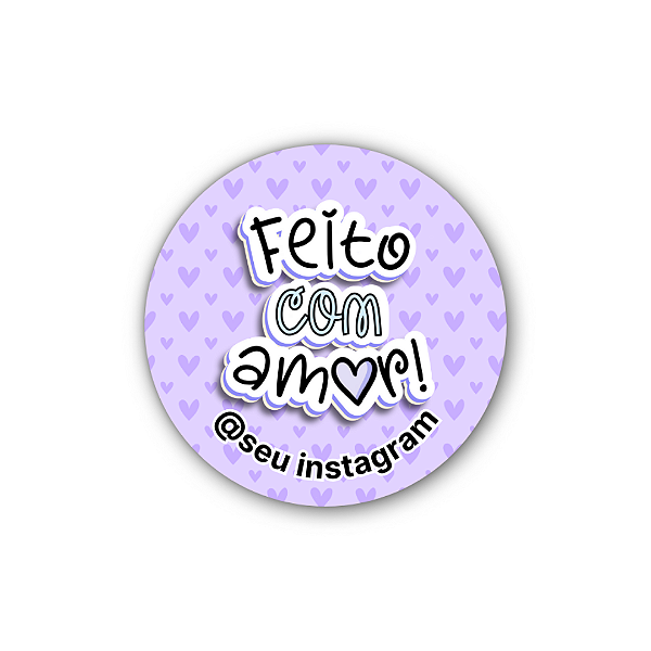 120 Adesivos - Feito Com Amor (lilas)
