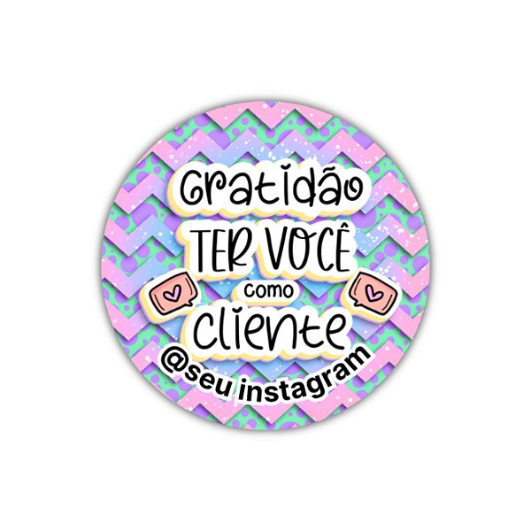 Pague 120 Leve 180 Adesivos - Gratidão ter você como cliente (roxo - zigzag)