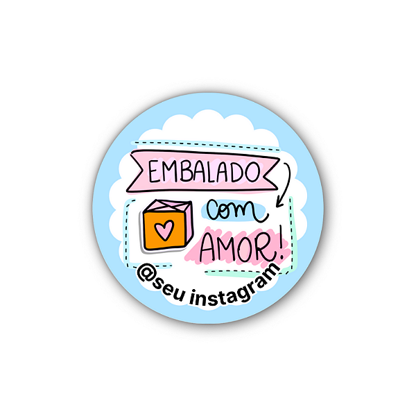 48 Adesivos c/ Instagram - Embalado Com Amor