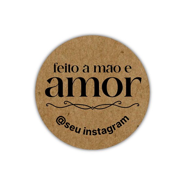 Pague 120 Leve 180 Adesivos - Feito À Mão e Amor (kraft)