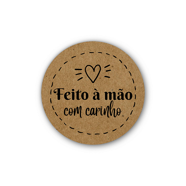 ULTIMAS UNDADES - 48 Adesivos - Feito à Mão com Carinho (kraft)