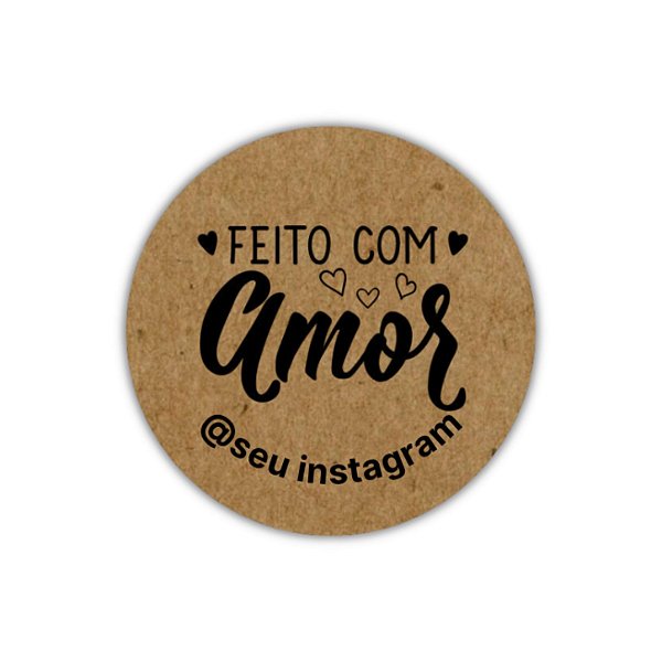 Pague 120 Leve 180 Adesivos - Feito Com Amor 2 (kraft)