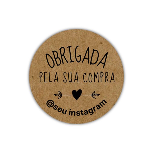 Pague 120 Leve 180 Adesivos - Obrigada pela sua compra (kraft)