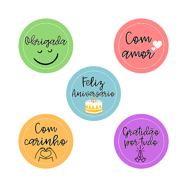 100 Adesivos Mini Frases Sortidos