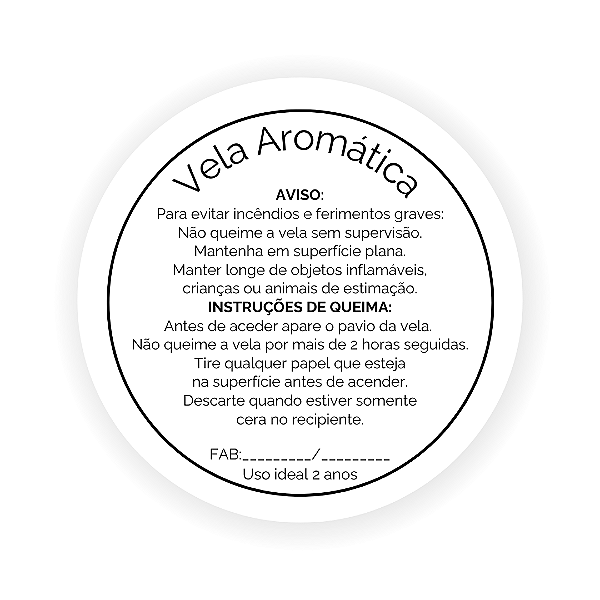 100 und Adesivo instrução de Segurança P/ Vela (4 cm)