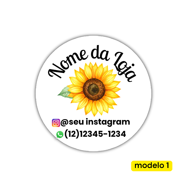 120 Adesivos Logotipo com Girassol (4 cm)