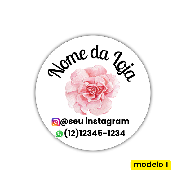 120 Adesivos Logotipo com Flores (4 cm)