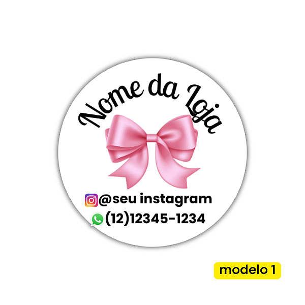 Pague 120 Leve 200 Adesivos Logotipo com Laço (4 cm)