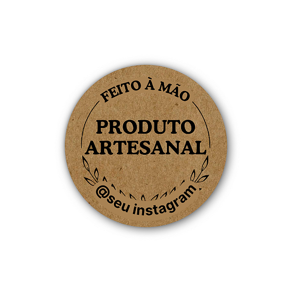 48 Adesivos c/ Instagram - Feito A Mão Produto Artesanal (kraft, circulo, ramos)