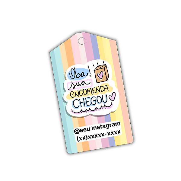 100 Tags - Oba! Sua Encomenda Chegou! (Arco-iris)