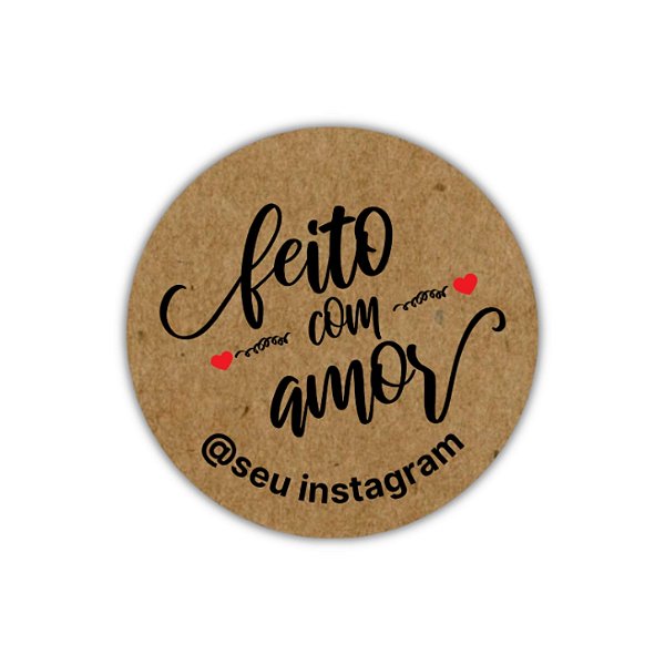 Pague 120 Leve 180 Adesivos - Feito Com Amor 4 (kraft)
