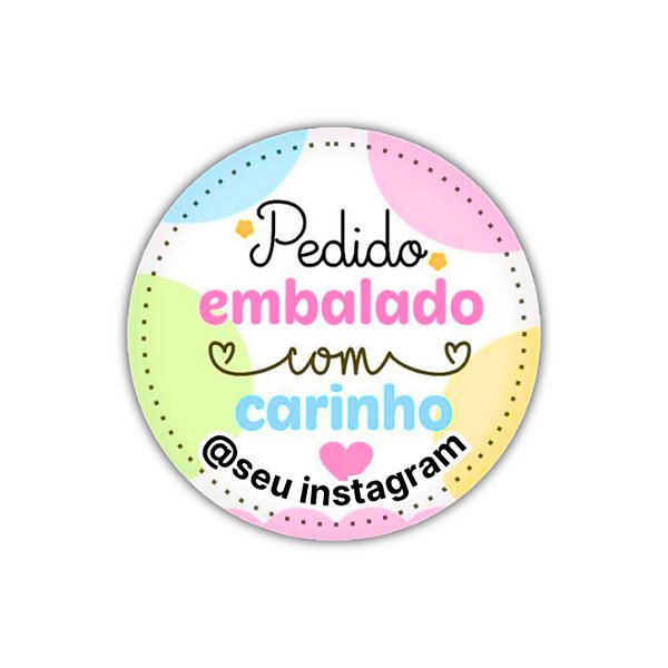 Pague 120 Leve 180 Adesivos - Pedido embalado com carinho (colorido)