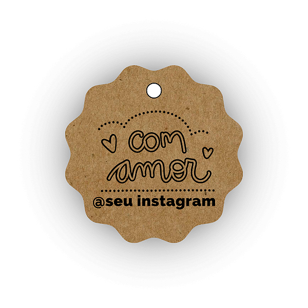 100 Tags Kraft - Com Amor