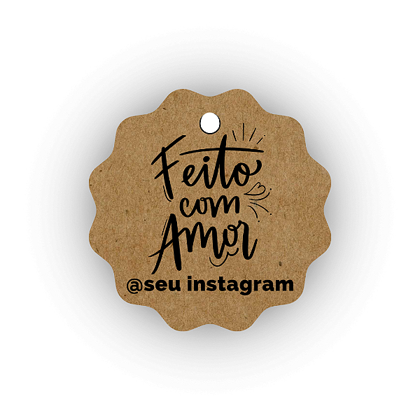 100 Tags Kraft - Feito Com Amor