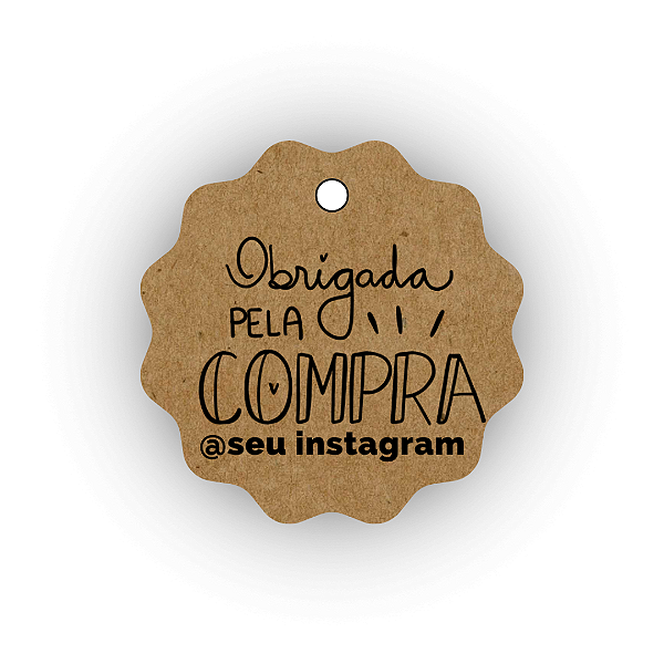100 Tags Kraft - Obrigada Pela Compra