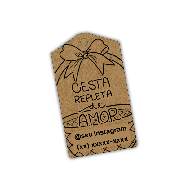 100 Tags Kraft - Cesta Repleta de Amor