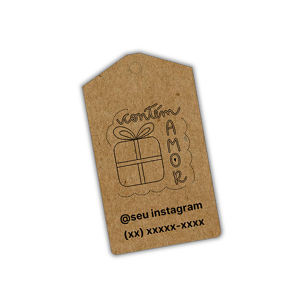 100 Tags Kraft - Contém Amor
