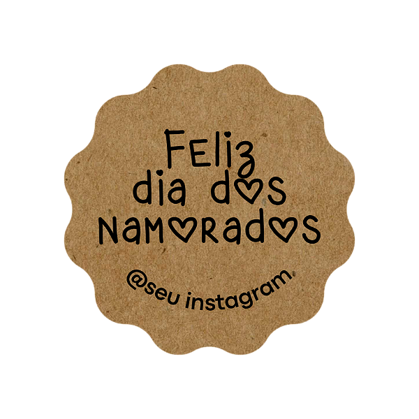 48 Adesivos Kraft Dia Dos Namorados - modelo 1