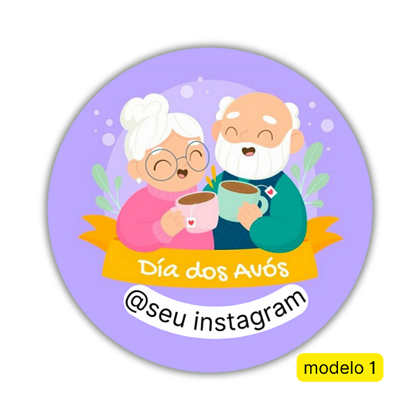 48 Adesivos Dia dos Avós (4cm)